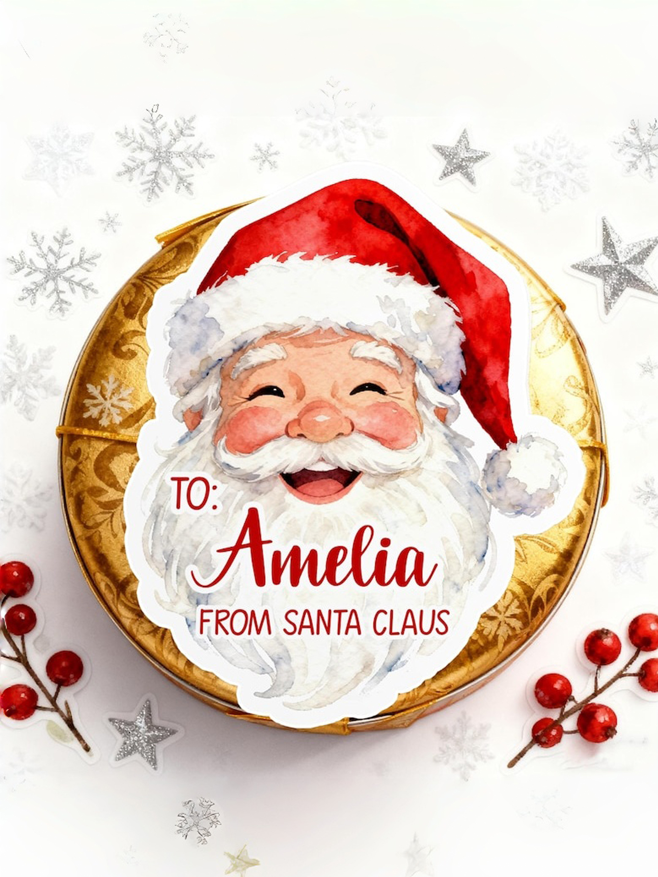 DIY Personalized Santa Claus Stickers